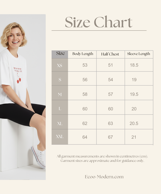 "Cherry on top of a beautiful life"  Cropped T-Shirt | Relaxed fit | Organic cotton and premium construction.