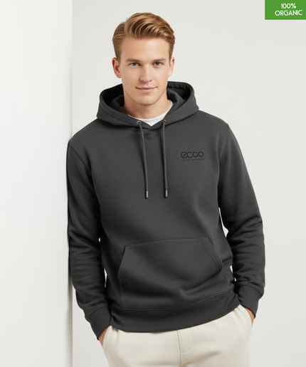 Organic Cotton Hoodie | Dark Heather Grey | Relaxed Medium Fit.