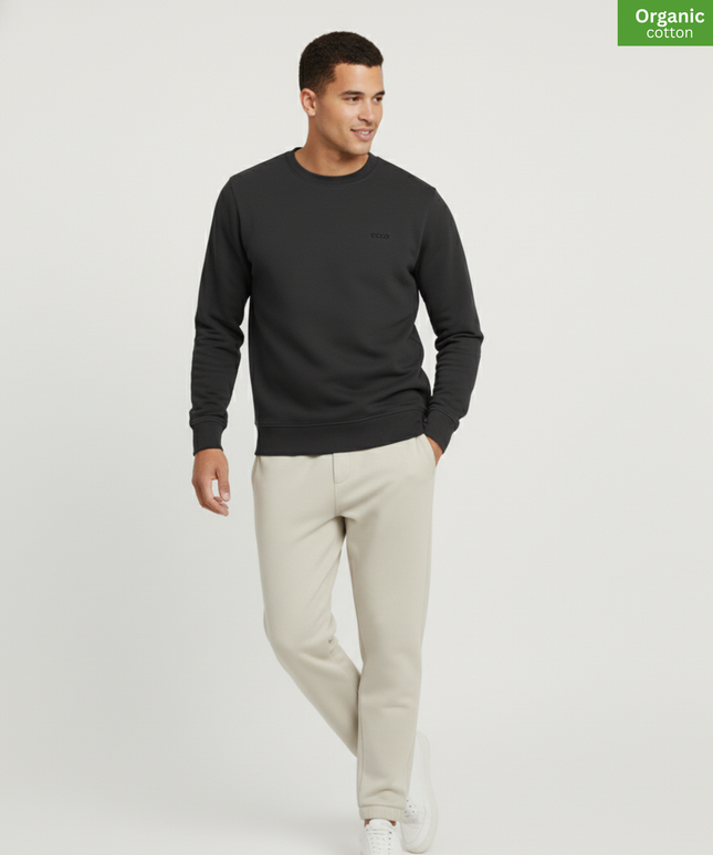 Organic Cotton crewneck sweatshirt | Dark Heather Grey |  Medium Fit.