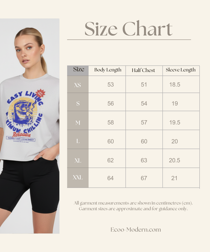 "Easy Living, Maximum Chilling"  Cropped T-Shirt | Relaxed fit | Organic cotton and premium construction.