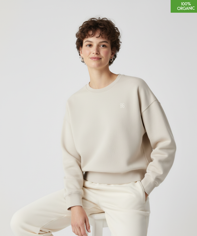 The women's crew neck sweatshirt | Natural Raw | Medium fit | 300gsm