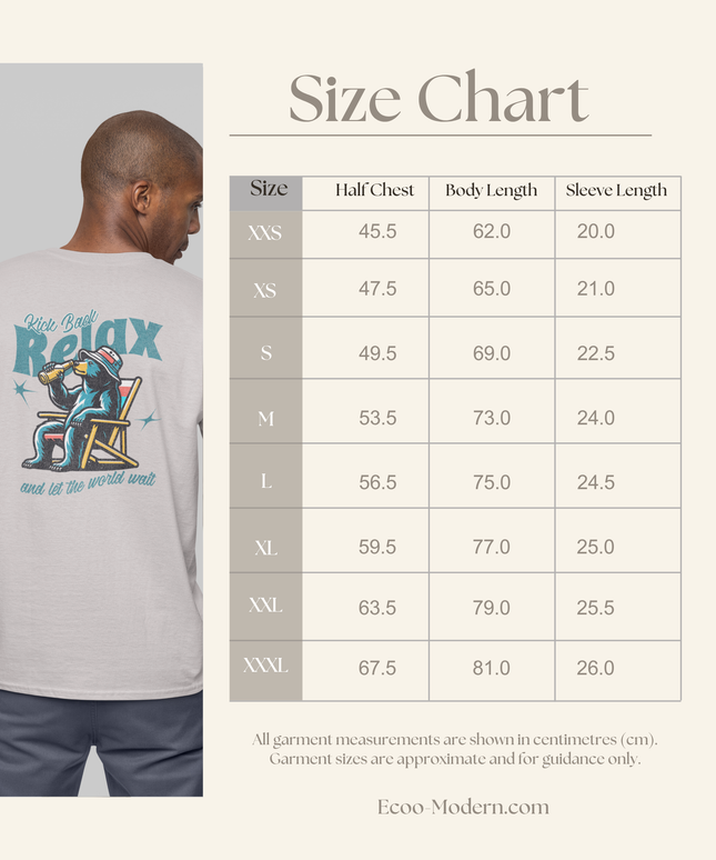 “Kick Back - Relax”   Organic cotton T-Shirt  l  Cool Heather Grey l  Medium Fit l  Mid Weight