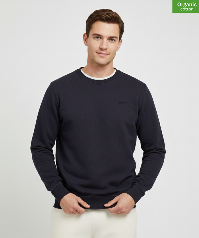 Organic Cotton crewneck sweatshirt | French Navy |  Medium Fit.