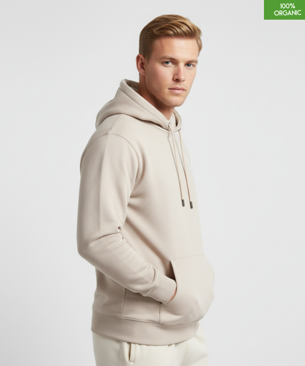 Organic Cotton Hoodie | Eco-Heather | Relaxed Medium Fit.