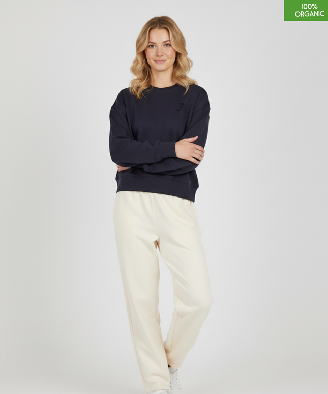 The women's crew neck sweatshirt | French Navy | Medium fit | 300gsm
