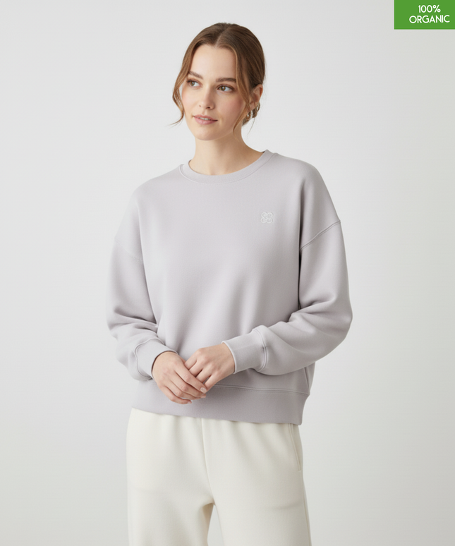 The women's crew neck sweatshirt | Cool Heather Grey | Medium fit | 300gsm