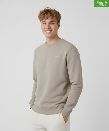 Organic Cotton crewneck sweatshirt | Desert Dust |  Medium Fit.