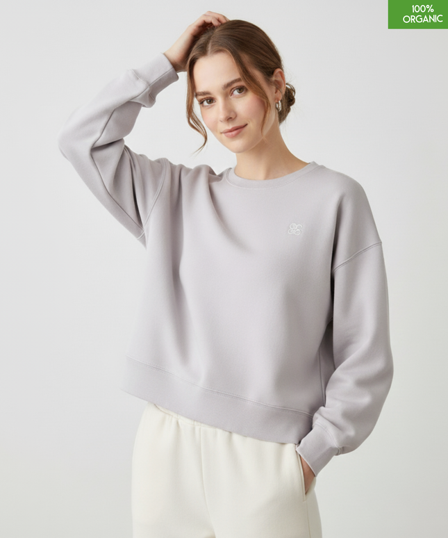 The women's crew neck sweatshirt | Cool Heather Grey | Medium fit | 300gsm