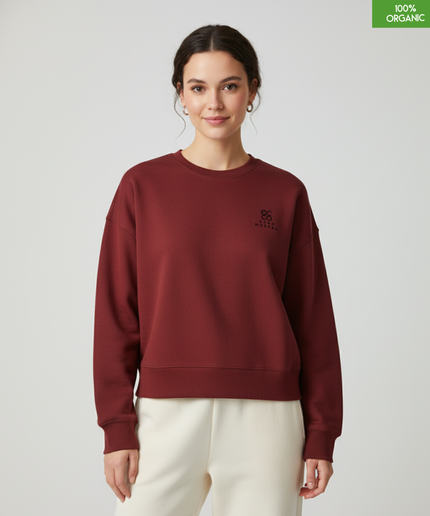 The women's crew neck sweatshirt | Burgundy | Medium fit | 300gsm