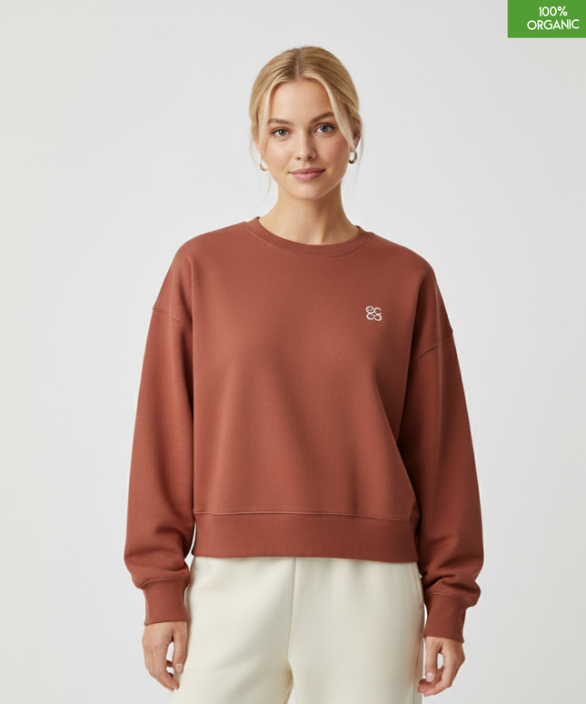 The women's crew neck sweatshirt | Heritage Brown | Medium fit | 300gsm