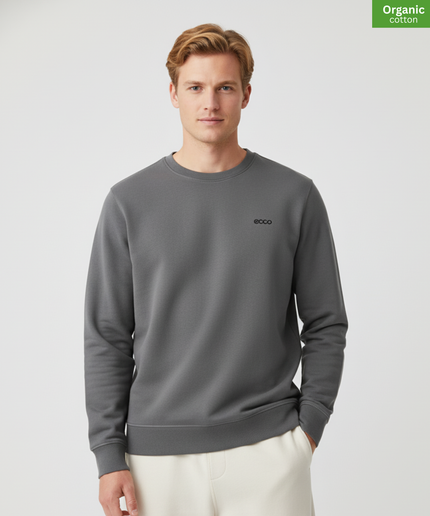 Organic Cotton crewneck sweatshirt | Anthracite |  Medium Fit.