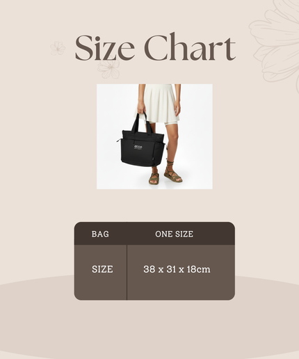 Oversized tote  | Black|  Made from  100% Recycled polyester | Lightweight fabric