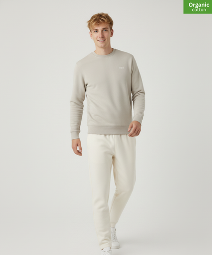 Organic Cotton crewneck sweatshirt | Natural Raw | Relaxed Medium Fit.