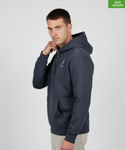 Organic Cotton Hoodie | India Ink Grey | Relaxed Medium Fit.