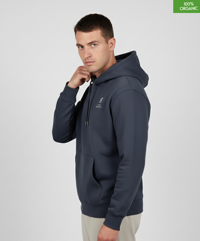 Organic Cotton Hoodie | India Ink Grey | Relaxed Medium Fit.