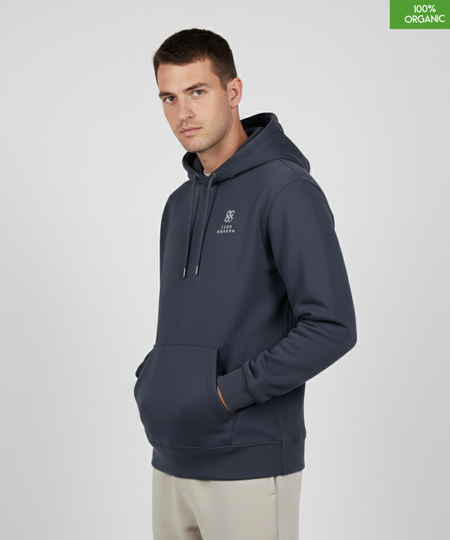 Organic Cotton Hoodie | India Ink Grey | Relaxed Medium Fit.