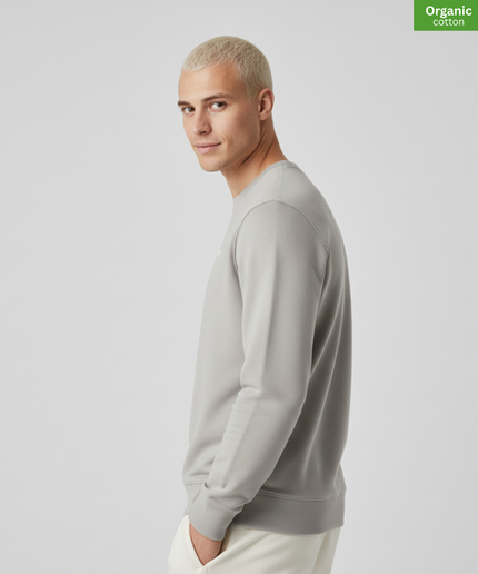 Organic Cotton crewneck sweatshirt | Opal |  Medium Fit.