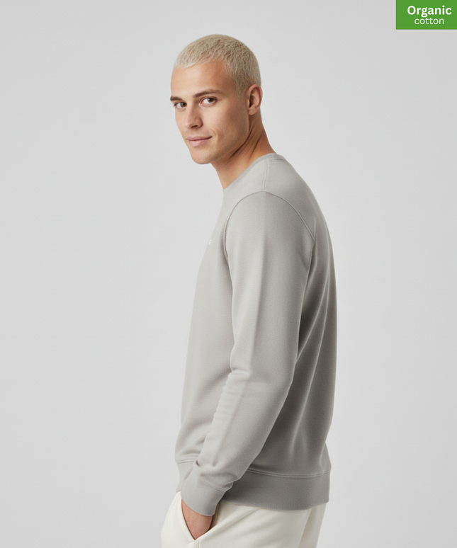Organic Cotton crewneck sweatshirt | Opal |  Medium Fit.