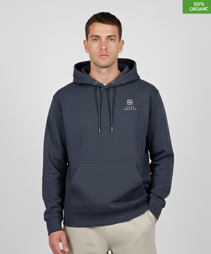 Organic Cotton Hoodie | India Ink Grey | Relaxed Medium Fit.