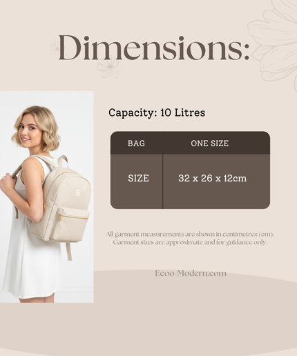 Mini backpack. Its smooth, water-resistant exterior.