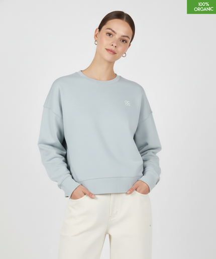 The women's crew neck sweatshirt | Blue Ice | Medium fit | 300gsm