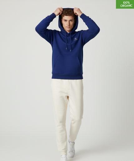 Organic Cotton Hoodie | Worker Blue | Relaxed Medium Fit.