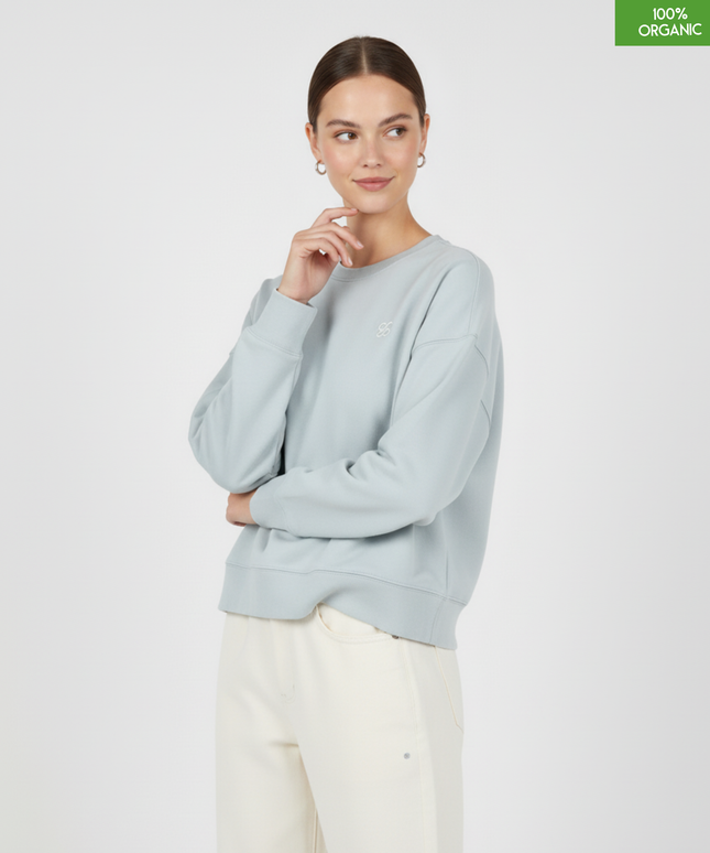 The women's crew neck sweatshirt | Blue Ice | Medium fit | 300gsm