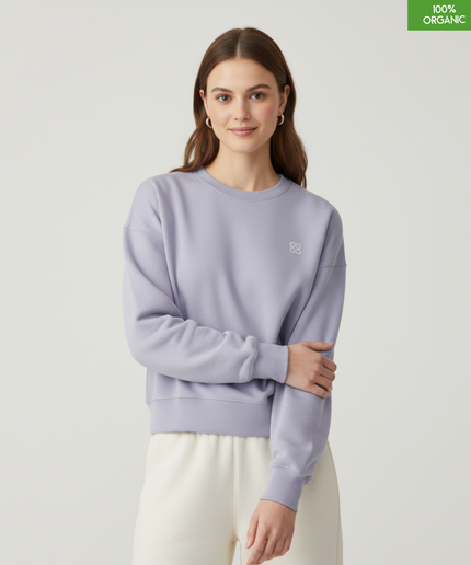 The women's crew neck sweatshirt | Lavender | Medium fit | 300gsm