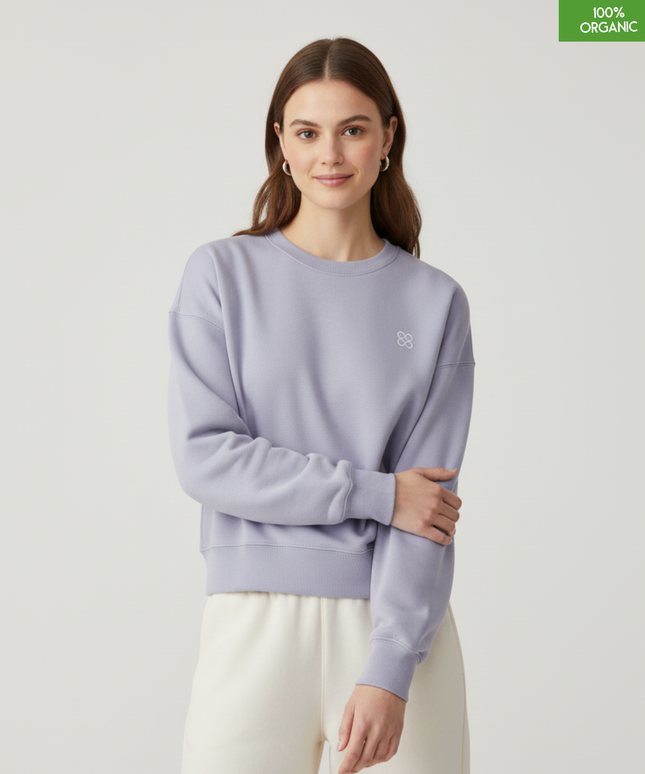 The women's crew neck sweatshirt | Lavender | Medium fit | 300gsm