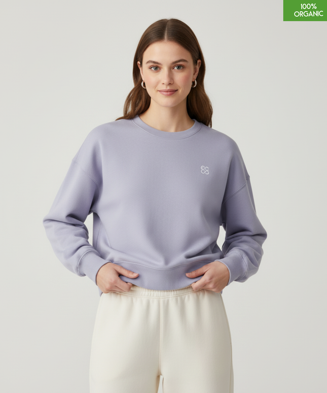 The women's crew neck sweatshirt | Lavender | Medium fit | 300gsm