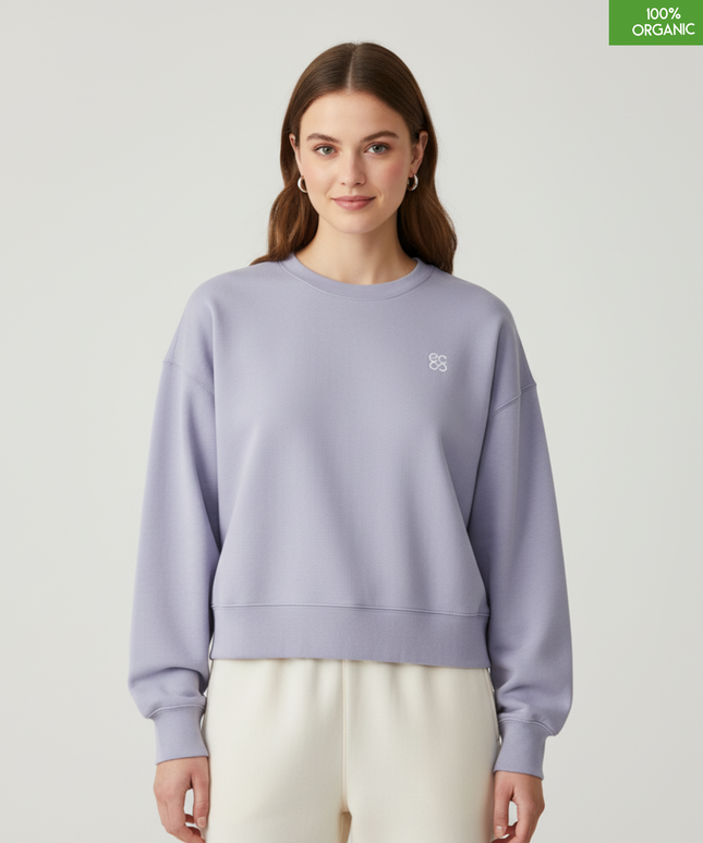 The women's crew neck sweatshirt | Lavender | Medium fit | 300gsm