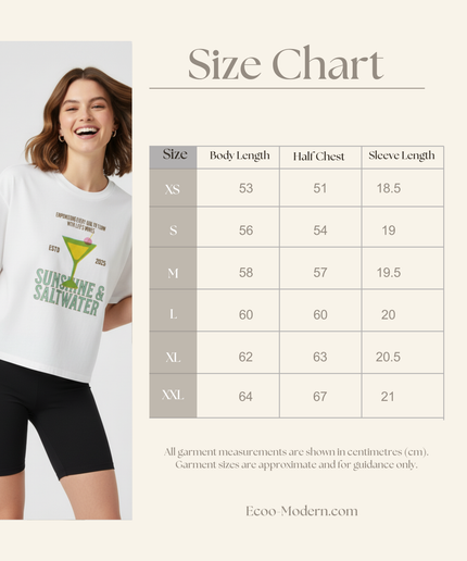 "SUNSIHEN & SALTWATER"  Cropped T-Shirt | Relaxed fit | Organic cotton and premium construction.