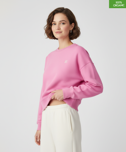 The women's crew neck sweatshirt | Bubble Pink | Medium fit | 300gsm