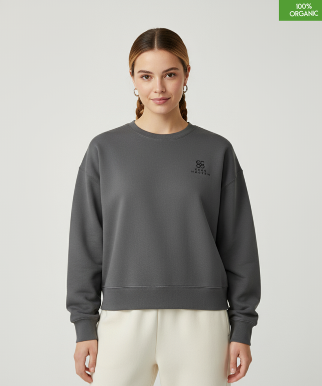The women's crew neck sweatshirt | Anthracite | Medium fit | 300gsm
