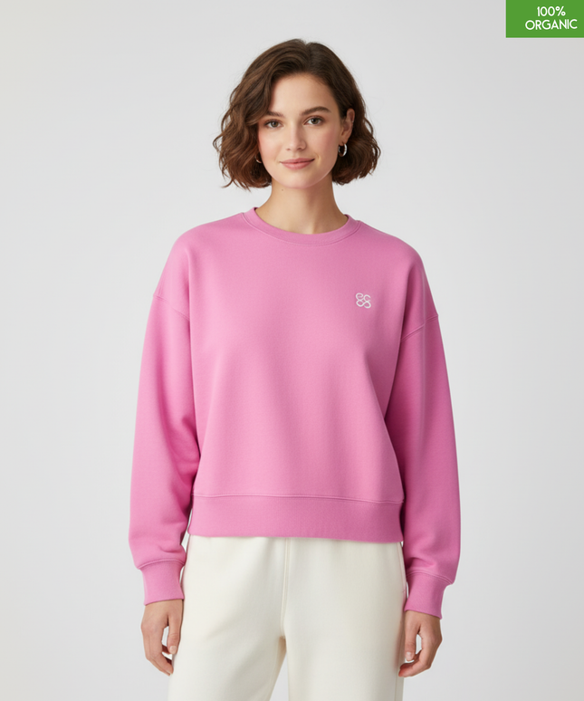 The women's crew neck sweatshirt | Bubble Pink | Medium fit | 300gsm