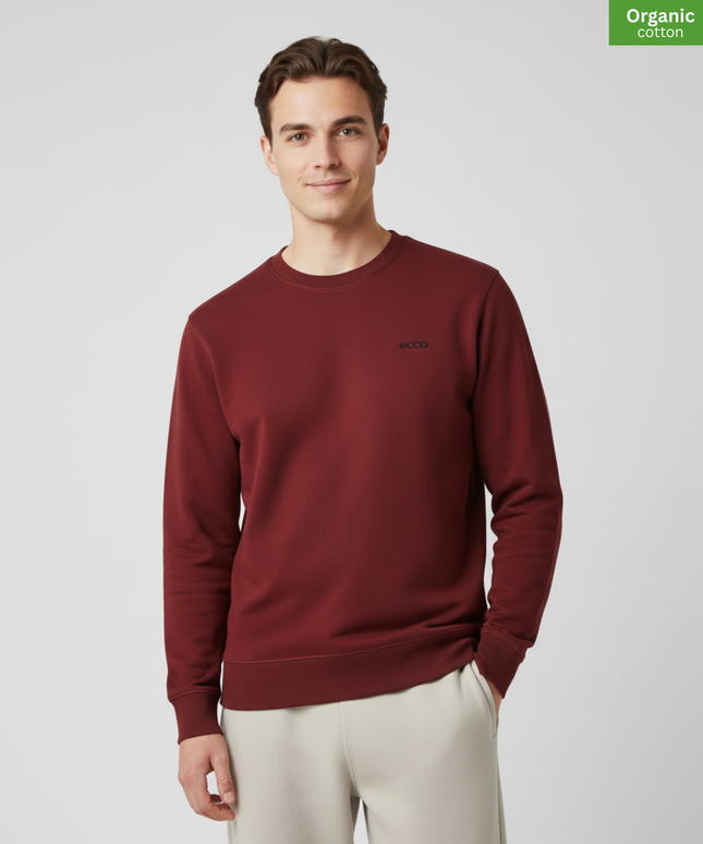 Organic Cotton crewneck sweatshirt | Burgundy |  Medium Fit.