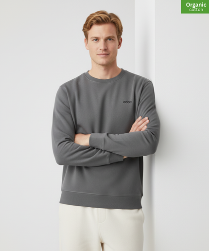 Organic Cotton crewneck sweatshirt | Anthracite |  Medium Fit.