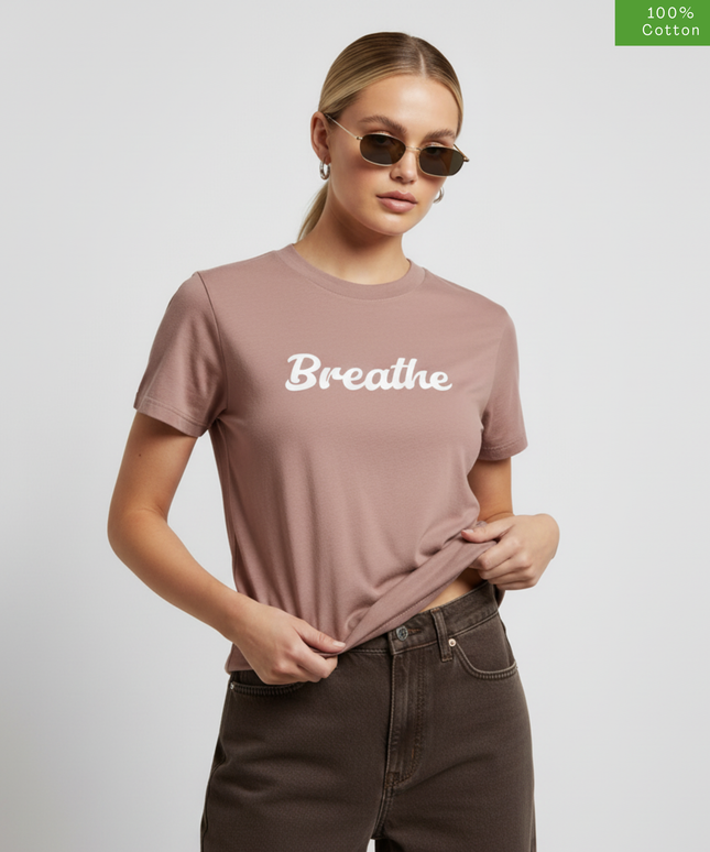 "Breathe" Boxy Oversized Fit T-Shirt, Cotton, Heavyweight.