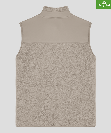 The sleeveless sherpa jacket, Medium Fit, Colour: Desert Dust 450gsm
