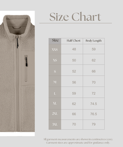 The sleeveless sherpa jacket, Medium Fit, Colour: Desert Dust 450gsm