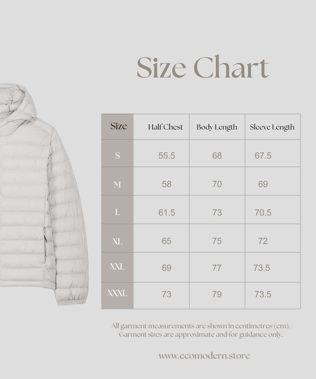 Padded Jacket Medium fit, Off White colour, Lightweight.
