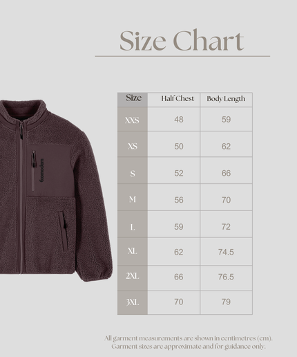 The sherpa jacket, Medium fit, Red Brown colour, 450gsm.