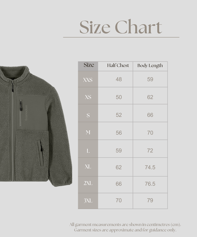 The sherpa jacket, Medium fit, Khaki colour, 450gsm.