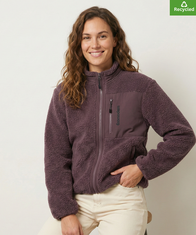 The sherpa jacket, Medium fit, Red Brown colour, 450gsm.