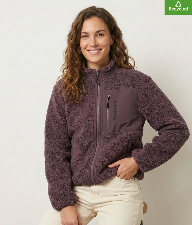 The sherpa jacket, Medium fit, Red Brown colour, 450gsm.