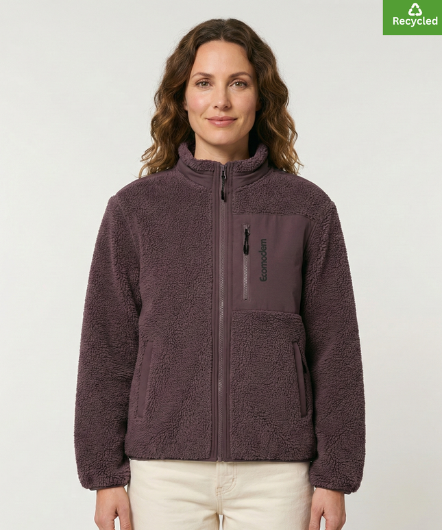 The sherpa jacket, Medium fit, Red Brown colour, 450gsm.