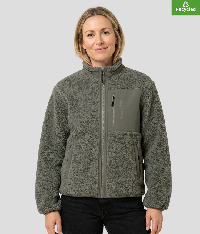 The sherpa jacket, Medium fit, Khaki colour, 450gsm.