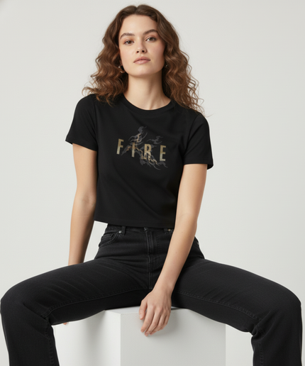 "FIRE"   Boxy Oversized Fit, Heavy Weight, 240 GSM