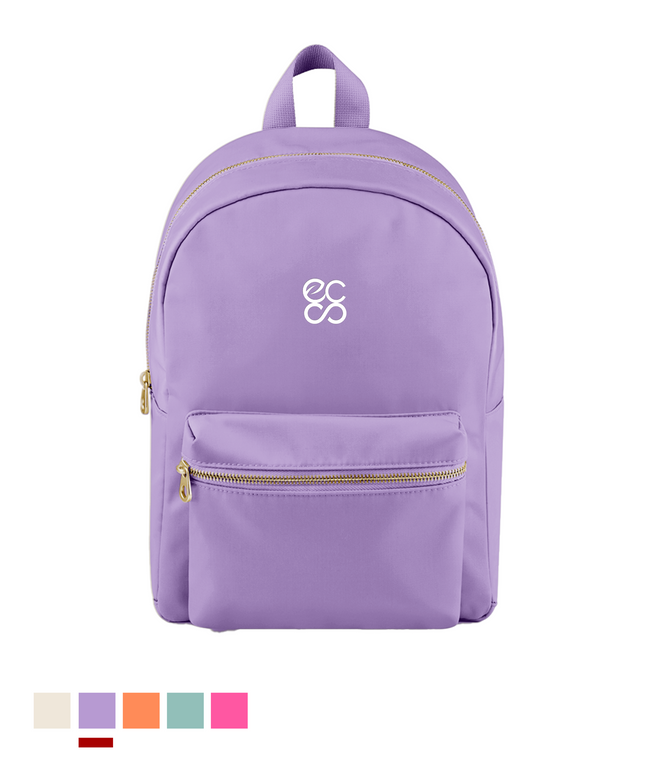 Mini backpack. Its smooth, water-resistant exterior.