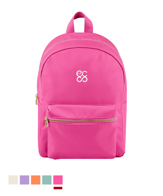 Mini backpack. Its smooth, water-resistant exterior.